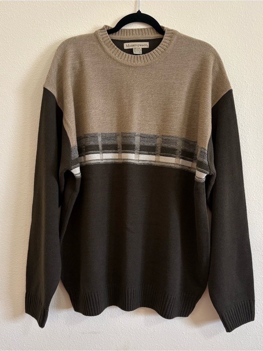 Vintage Crewneck Sweater in Brown and Tan by Munsingwear